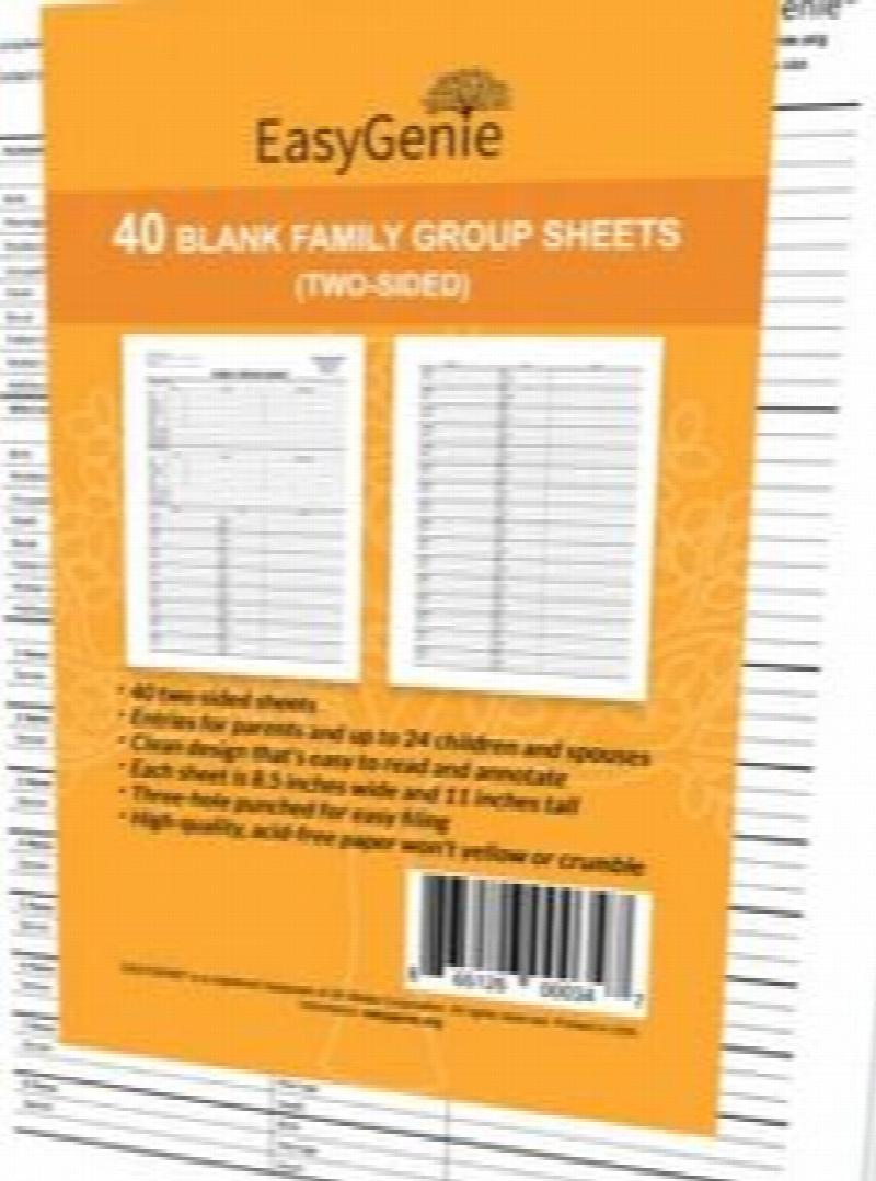 Image for Easy Genie: 40 Blank Family Group Sheets