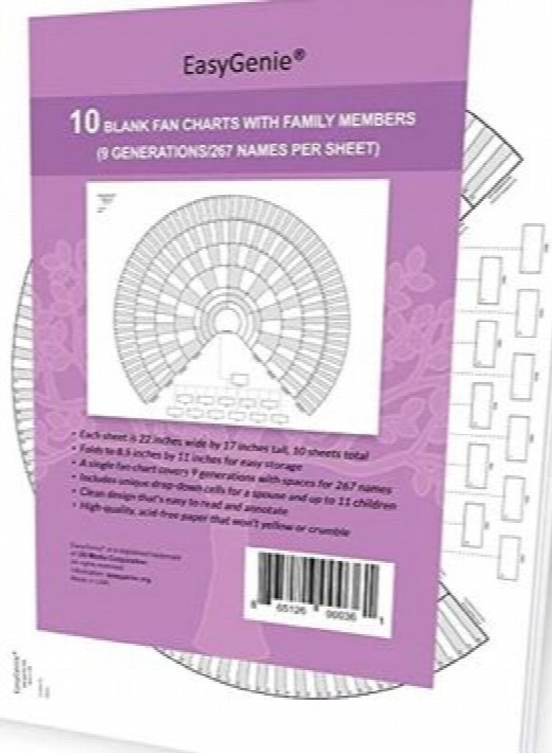 Image for Easy Genie10 Blank Pedigree Fan Charts - 9 Generations